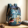 Sprayground Dual Astronaut Space Shark Backpack Galaxy Checkerboard Waterproof Laptop School Bag