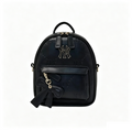 Mini Embossed Pattern Backpack for Women, Cute Bow Pendant Small Daypack, PU Leather Casual Rucksack Multi‑Way Shoulder Bag for Daily Use