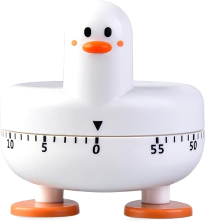 Cooking Timer Cute Duck Kitchen Timer 60 Minute Wind Up Mechanical Rotating Alarm for Kitchen Cooking Baking
