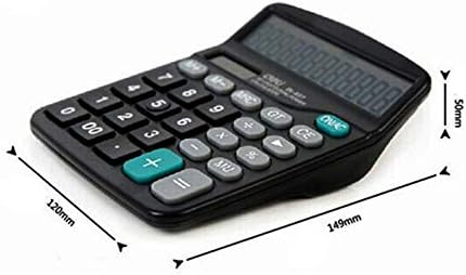 Calculator 12 Digit Display Solar Battery Dual Power Financial Dedicated Large Standard Function Desktop Business Calculator Multifunctional Calculating Machine KA08 Black