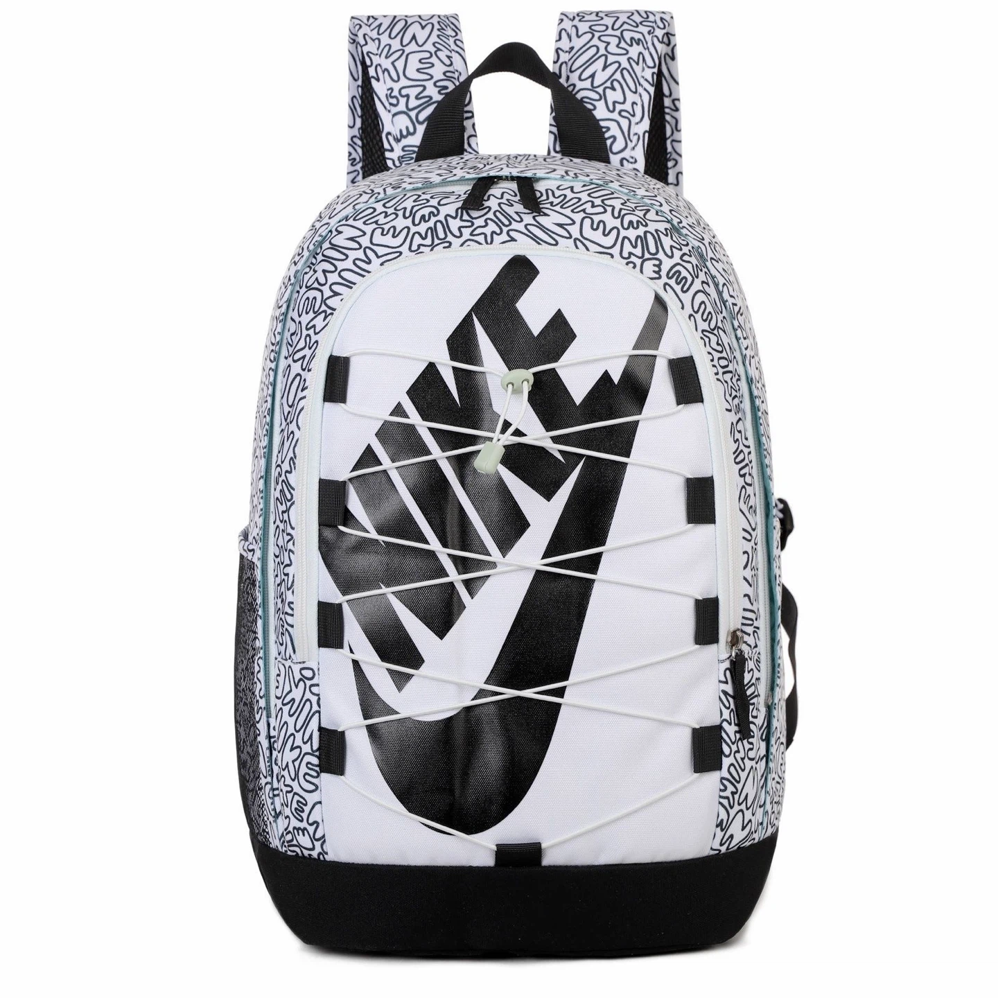 Nike Hayward 26L Backpack White Black Doodle All‑Over Print School Sports Bag