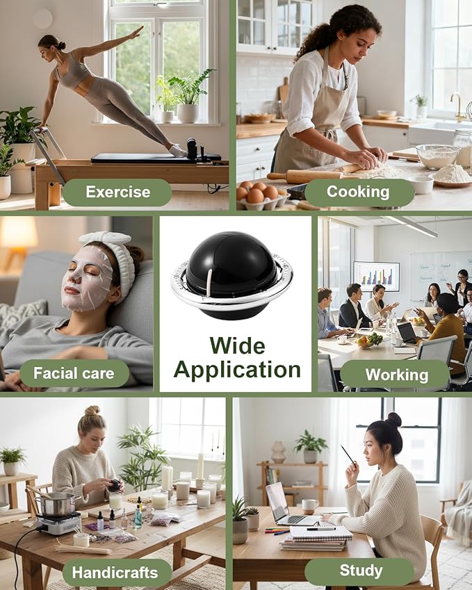 Kitchen Timer, 60-Minute Mechanical Timer with Magnetic Back - No Batteries Required - Loud Alarm, Wind Up Manual Time Countdown Reminder for Cooking, Baking, Exercise, Study, Working, Gaming, Black