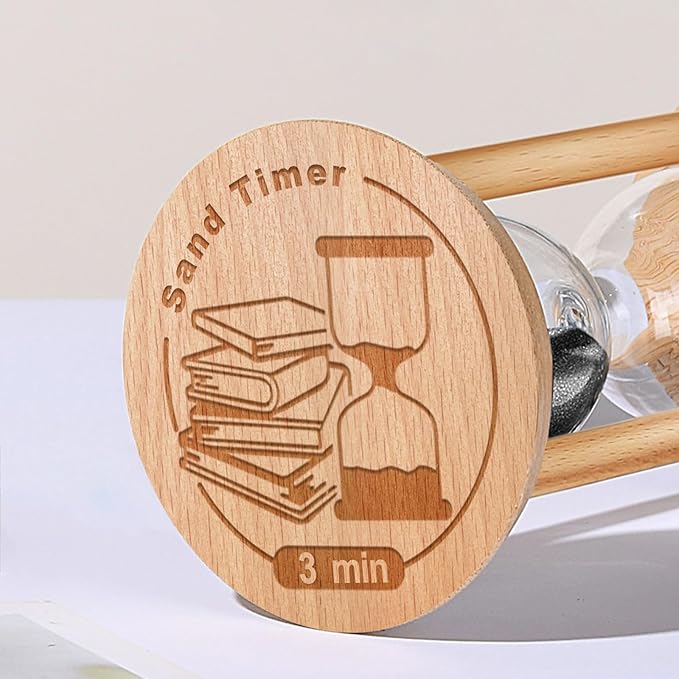 20 Minute Hourglass, 20 Min Wooden Sand Timer, Wood Sand Watch, Three Minute Mini Hour Glass, Reloj De Arena, Small Sandglass for Toothbrush Timer, Cooking, Decorative, Work, Game, Gift, Black