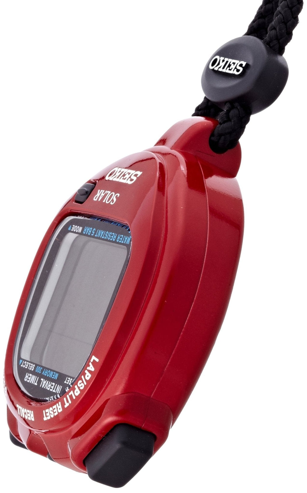 Seiko Solar Interval Training Sports Stopwatch Power Red SVAJ103, Lightweight 61g, 300 Lap Memory, Dual‑Repeat Interval Timer